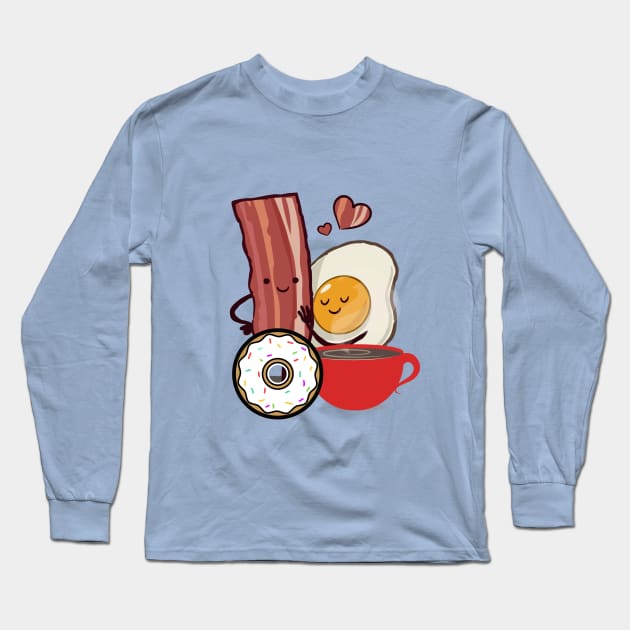 FUNNY Bacon And Eggs Breakfast Long Sleeve T-Shirt by SartorisArt1